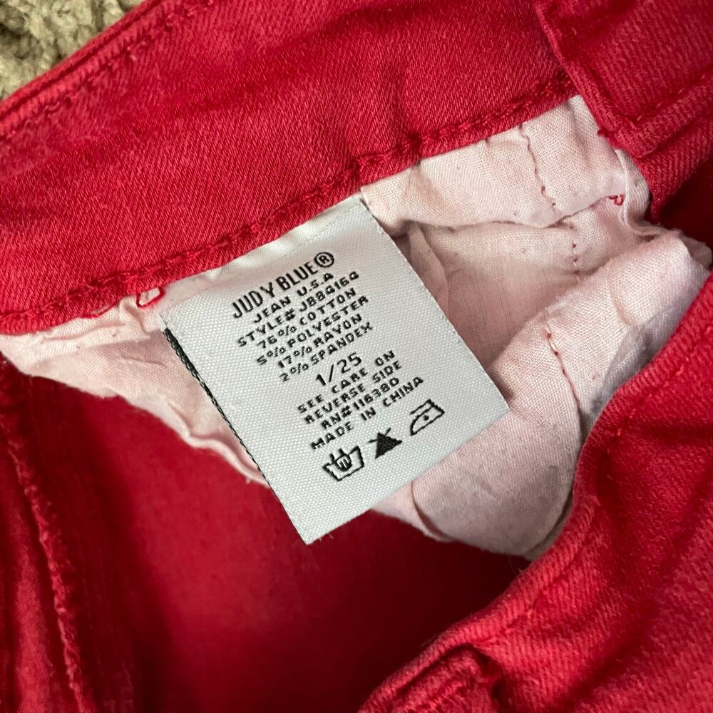 Judy Blue Gameday Red Super Flare Bell Bottom Jeans size 1/25 stretchy - Picture 12 of 12